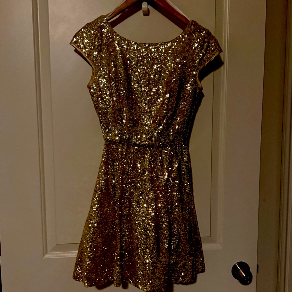Golden glamorous dress new condition